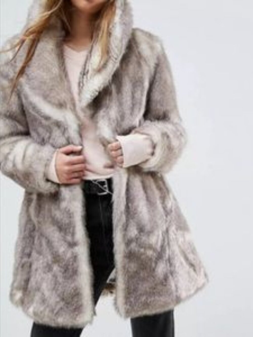 .. Unreal Fur Elixir Coat, Gray-Natural (S)
